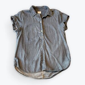 J. Crew Women’s Chambray Button Down Popover Shirt Sz SM